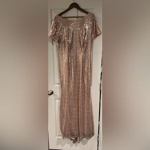 Size 20 Rose gold sequin dress.